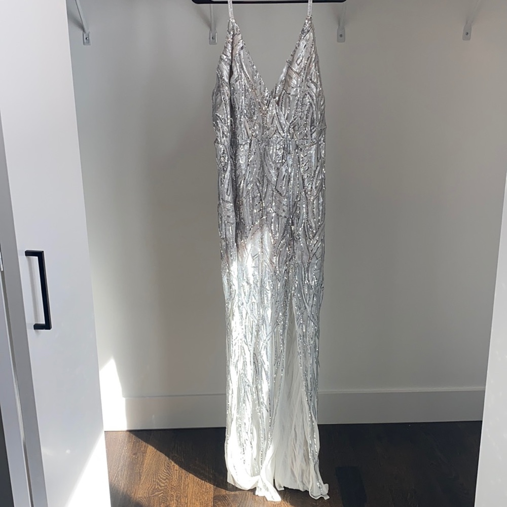 Fashion nova silver sparkly dress